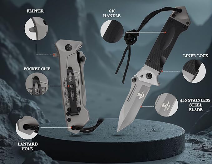 Snake Eye Tactical Heavy Duty Every Day Carry Folding Pocket Knife