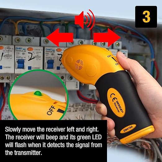 allsun AC 200-240V Circuits Fuses Breaker Non-Contact Voltage Sensor Locate AC Circuits/Fuses Socket Plugs Lamp Outlet Adapters