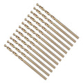 Drill Bit, 5/64" Cutting Diameter (1.984mm), 4241 HSS Gold 118° Cutting Angle Versatile Jobber Bits - (Applications: for Drilling Plastic Wood Soft Thin Metal), 12-Pieces