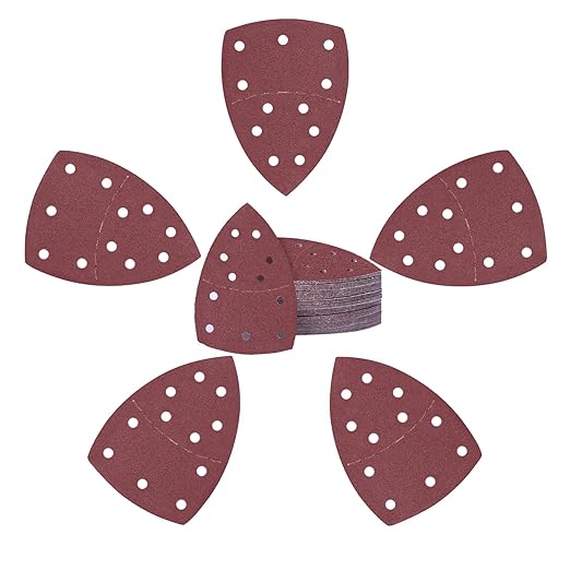 50PCS Mouse Detail Sander Sandpaper 11 Holes 120 Grit Hook and Loop Mouse Sanding Sheets for Mouse Sanders Abrasive Pads for Precision Sanding