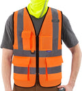 A-SAFETY High Visibility Mesh Safety Reflective Vest with Pockets and Zipper,Hi Vis Viz Reflective Safety Vest(Orange Mesh XXL)