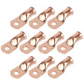 10pcs 4/0 AWG-3/8”(M10) Ring Terminals 0000 Gauge Copper Wire Lugs Battery Cable Ends Heavy Duty Battery Cable Terminal Connectors