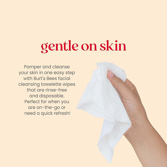 Burt's Bees Back To School Dorm Essentials, Aloe Vera Face Wipes, for Sensitive Skin, Soothing Makeup Remover & Facial Cleansing Towelettes, 30 Ct. (3-Pack)