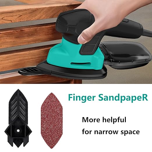 120pcs Mouse Sander Sandpaper, Detail Sander Sandpaper Sanding Sheets, Mouse Sander Pads Sanding Paper 60 120 180 240 Grit for Detail Sander, Finger Sander -FBD12