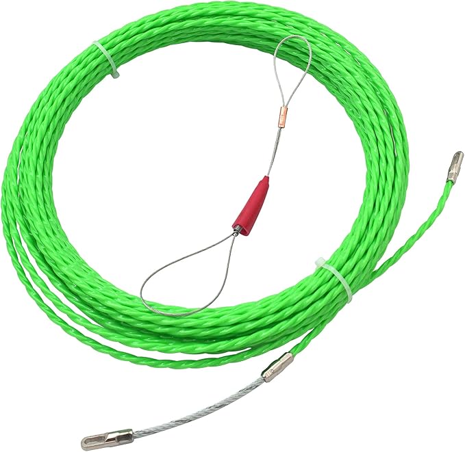 Fish Tape 49FT Wire Fishing Tools Cable Pulling Wire 4.5mm Diameter, Ideal for Cable Runs 15m