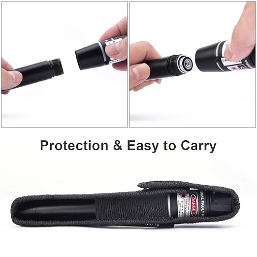 Visual Fault Locator 30km Fiber Optic Cable Tester Meter Red Light VFL with 2.5mm Universal Connector for FC/SC/ST Adapter Pen for CATV Telecommunications Engineering Maintenance