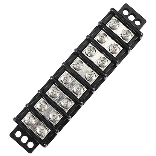 Terminal Blocks Double Row Stainless Steel 10-22 AWG Copper 600V/30A Rated 2-14 Poles Neat Circuit Solution 1 Pack TBD (8 Poles)