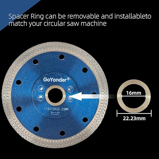 GoYonder Super Thin 7" Grinder Blades Tile Blade, Diamond Saw Blade for Cutting Porcelain Tiles Granite, 180mm Tile Cutting Blade for Angle Grinder