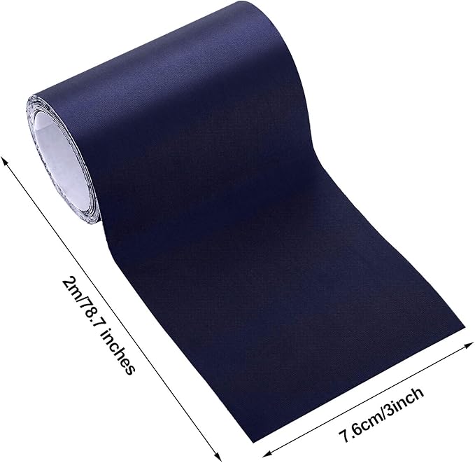 WILLBOND 3x79 Inch Nylon Repair Patches Nylon Patches for Jackets Self Adhesive Repair Tape Waterproof Kit Fabric Clothing Kit for Down Jacket, Tent, Umbrella, Clothes, Bags(Dark Blue)