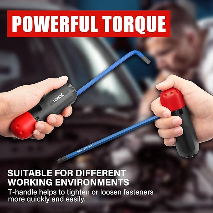 38Pcs Allen Key Set Multicolor Hex Key Allen Wrench Ball End Folding Hex Key Ball End Torx & Metric & Imperial Size for DIY Automotive Mechanic Home Use