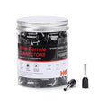 HKS 1000PCS Wire Ferrule Connectors - AWG 16-1.5mm² Copper Barrel Pin Cord Ends Insulated Ferrules Terminals - E1508 Black