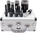 SHDIATOOL Diamond Core Drill Bits Hole Saw Kit for Porcelain Tile Ceramic Marble Brick Vacuum Brazed Cutter Set 10-Piece （6/8/10/13/19/25/32/51mm +10mm+SDS Plus