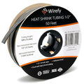 Wirefy 1/2" Heat Shrink Tubing - 3:1 Ratio - Adhesive Lined - a resistant Heat Shrink - Black - 50 Feet Roll