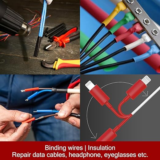 Chanzon 300 Pcs Heat Shrink Tubing Kit, 3:1 Red Sleeving Heat Shrink Wrap Tubing with Length 1.77" (inch), Marine Grade Electrical Waterproof Polyolefin Heat-Shrink Tube