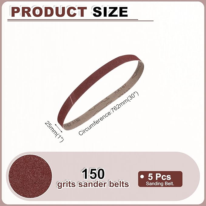 HARFINGTON 1 x 30 Inch Sanding Belts, 10 Pcs 150 Grits Aluminum Oxide Abrasive Belt Sander File Belt for Woodworking, Metal Polishing, Knife Sharpener