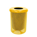 RFT-P-YEL Heavy Duty Round Trash Receptacle with Flat Top, Liner Included, 32 Gallon, Yellow, Made in America