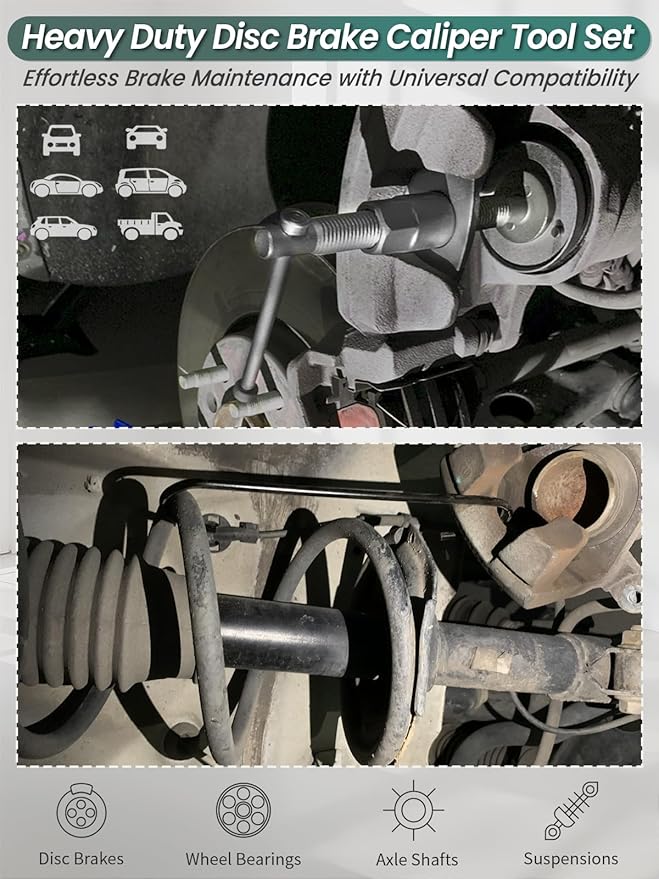 Brake Caliper Compression Tool 36 Piece Disc Brake Caliper Tool Kit for Pad Replacement with 24 Adapters Fits Most Vehicles with C Hanger