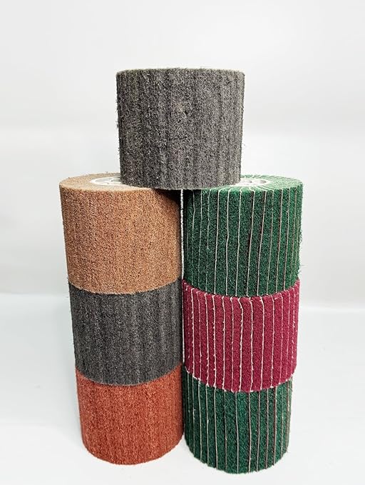 7 Pack Non Woven Wire Abrasive Drawing Polishing Wheel with Sandpaper for The Surface Treatment of Metal Products Grit : 120sp/240/240sp/320 /320sp/400/600