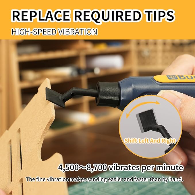 Cordless Pen Sander, 5-Speed and USB Charging with LED Light, Multi-Purpose Power Tool, Mini Power Sander for Sanding, Polishing, Finishing, DIY Crafts