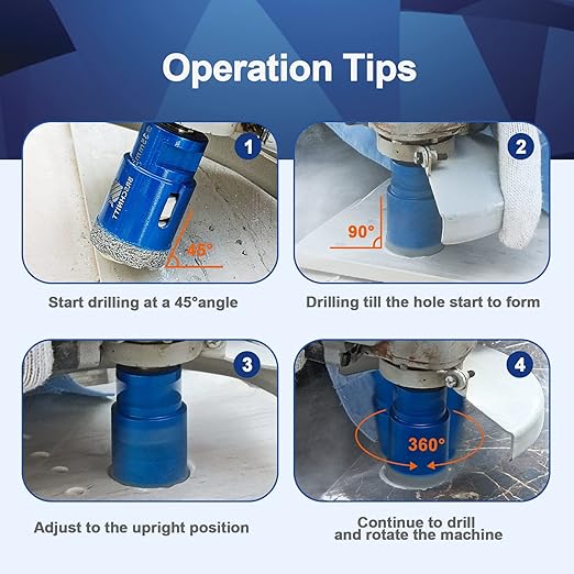1-1/8 Inch Diamond Core Drill Bit for Porcelain Tile Ceramic Marble Granite Drilling,BRSCHNITT 1pc Vacuum Brazed Diamond Hole Saw with 5/8-11 Thread (28mm)