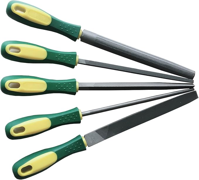 Metal File Set, 5-Piece, 8-inch,High Carbon Steel File,Work for Metal, Wood,Plastic