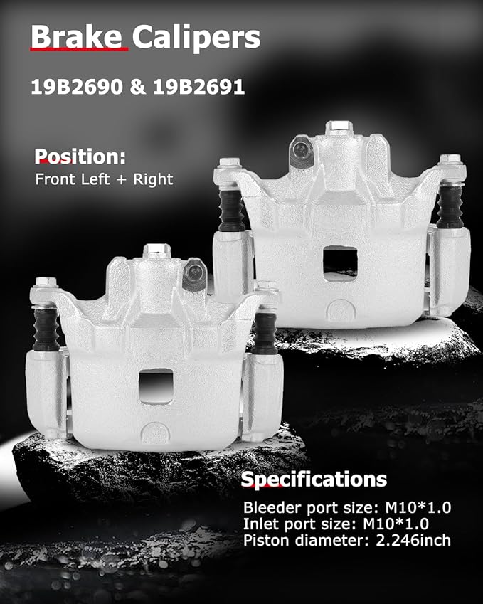 cciyu Front Left & Right Brake Calipers Assembly w/Bracket 19B2690 19B2691 2002 2003 2004 For Infiniti For I35,2002 2003 2004 2005 2006 For Nissan For Altima,2002 2003 2008 For Nissan For Maxima