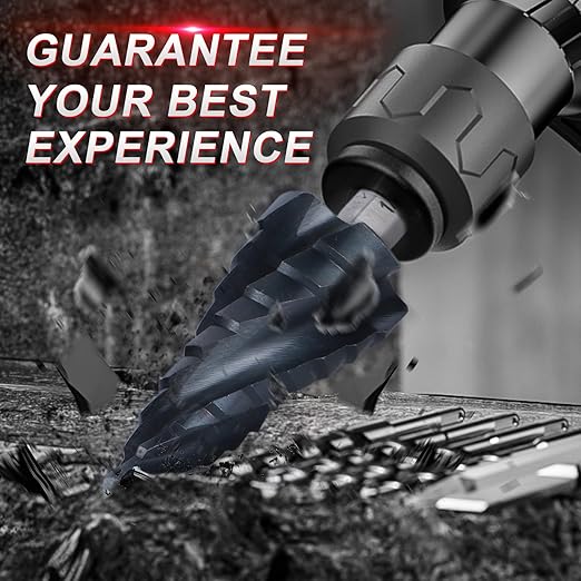 M35 Cobalt Step Drill Bit,Four Spiral Flute Step Drill Bit 3/16"-7/8" （12 Sizes ） Wear-Resistant TiAlN Coated,1/4" Hex Shank Drill for Metal, Stainless Steel, Aluminum, Plastic