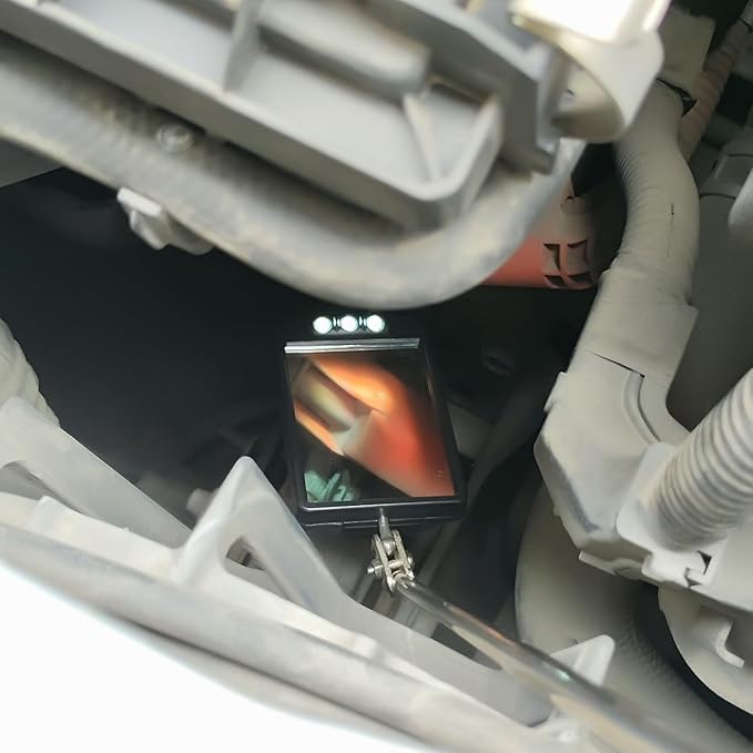 Telescopic inspection mirror with light large telescoping led 360 Inspection Rotating lamp automotive mechanic repair reversing on a stick extendable hand handle car extra held vehicle extended