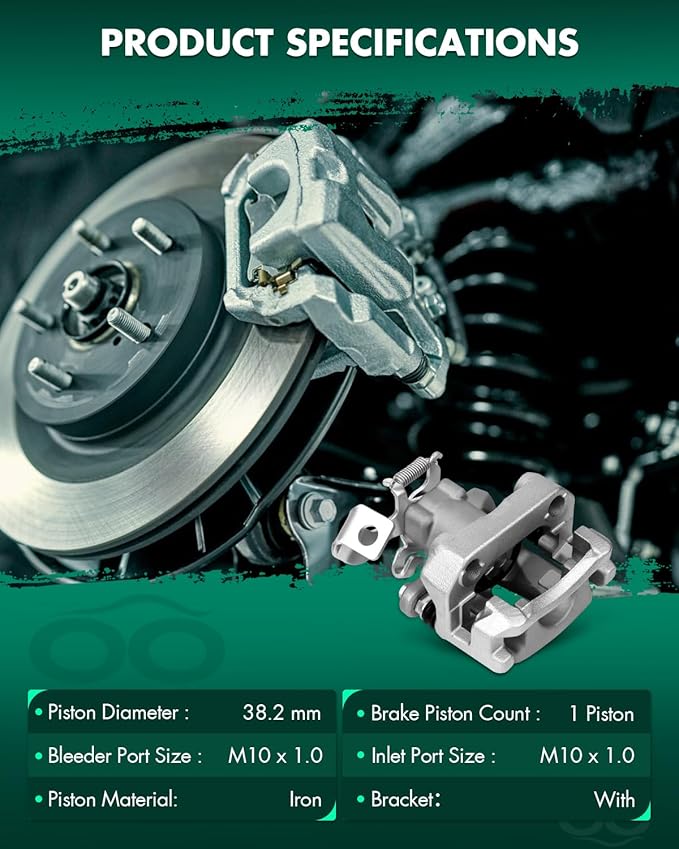 SCITOO Rear Left+Right Brake Calipers With Bracket 19B6287 19B6286 Compatible For Toyota Prius 2010-2015 For Toyota Prius Plug-In 2012-2015