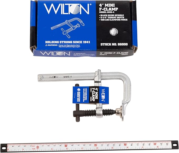 Wilton Mini F-Clamp, 4" Opening, 2-1/4" Throat, 400 Lbs. Clamping Force (Model MMS-4) (Pack of 2)