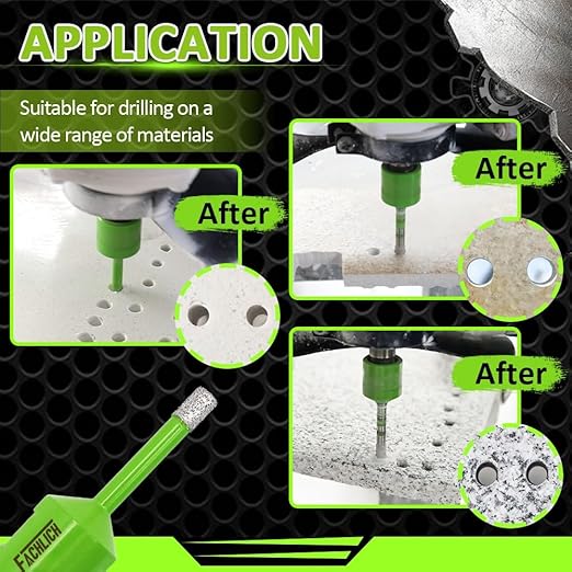 Diamond Core Drill Bits,2pcs 9/16" 14mm Ceramic Tile Drill Bits Vacuum Brazed Diamond Hole Saw for Porcelain Tile,Granite,Marble,Concrete,Masonry,Brick