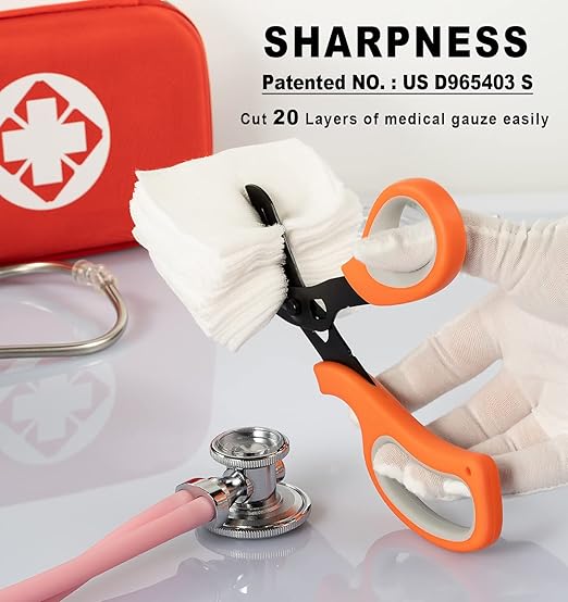 MEUUT Medical Scissors Trauma Shears-8 inches Bandage Scissor Heavy Duty, Surgical Grade Shears Stainless Steel EMT Scissors for Doctors Nurses EMT Workers