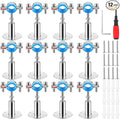 12 Pcs 304 Stainless Steel Wall Mount Ceiling Mount Pipe Supports Bracket, Suitable for OD 3/4"(25-28mm), Adjustable Height 50-100mm, Adjustable Pipe Strap Clamp with Screws and Screwdriver