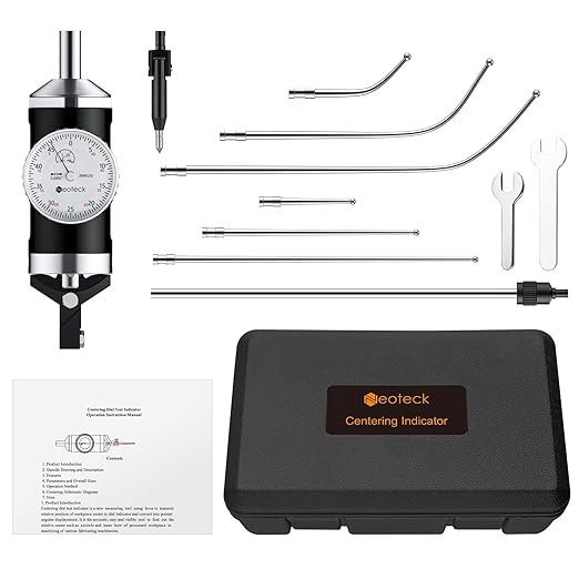 Neoteck Coaxial Centering Indicator 0-0.15''/0.0005'' Diall Indicator Set with Storage Case Accurate Co-Ax Indicator for Milling Machine Center Test Dial