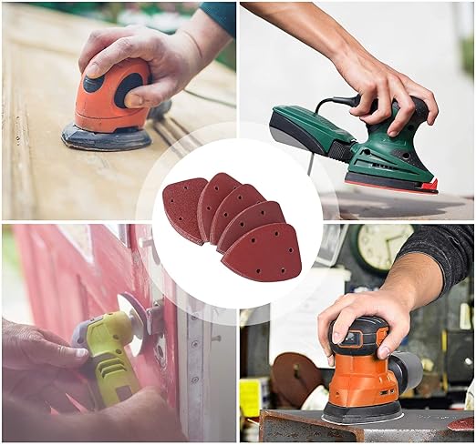 S SATC 100PCS Mouse Detail Sander Sandpaper Palm Mouse Sander Pads 40/80/120/180/240 Grits 140mm, Sanding Pads for Mouse Sanders