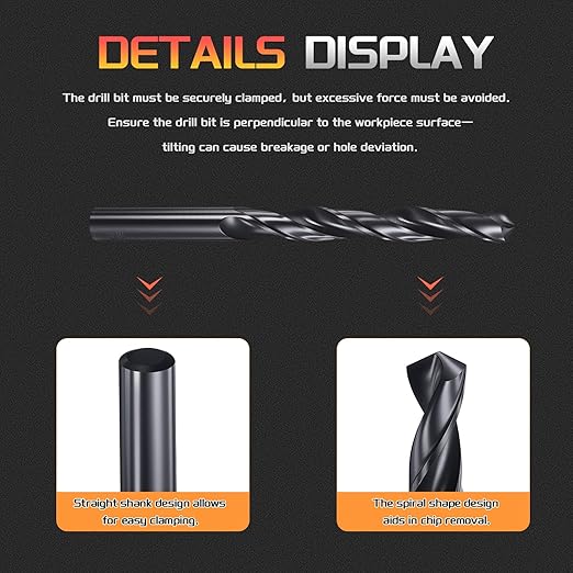 Drill Bit, 11mm Cutting Diameter, 4241 HSS Nitriding Black 118° Cutting Angle Versatile Jobber Bits - (Applications: for Drilling Plastic Wood Soft Metal), 10-Pieces