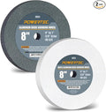 POWERTEC Bench Grinder Wheel 8 Inch White 80 Grit, White Aluminum Oxide Grinding Wheel for Bench and Pedestal Grinder, 1" Thick 5/8" Arbor, Sharpening & Shaping Drill Bits, Blade, Chisel, 2PK (15552)