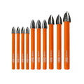 Carbide Tip Drill Bit-BGTEC Wood Drill Bits, 10pcs Round Shank 1/4"*4+5/16"*3+3/8"*2+1/2" Cross Hard Alloy Drill Bit for Wood Plastic Masonry Brick