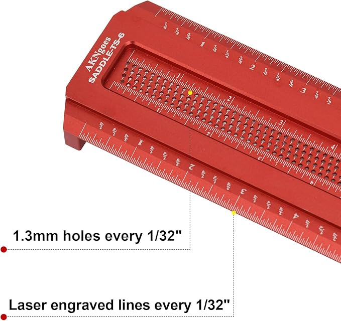Woodworking Saddle T-Square Ruler 6in, T-Square for Carpenter Work, Layout and Measuring Tools