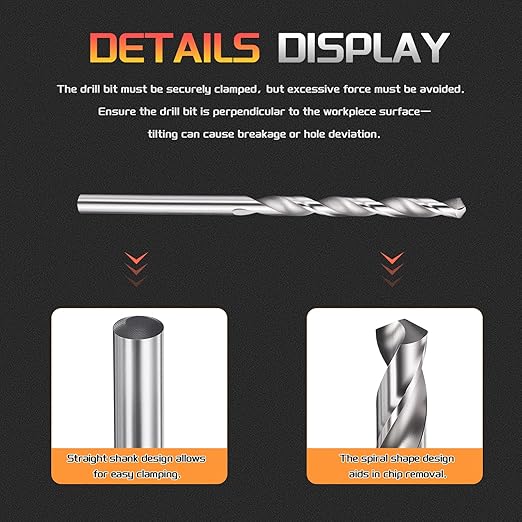 Drill Bit, 3.5mm Cutting Diameter, 4241 HSS 118° Cutting Angle Uncoated Bright Versatile Jobber Bits - (Applications: for Drilling Plastic Wood Soft Metal), 5-Pieces