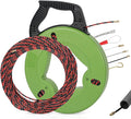 100Ft Fish Tape Wire Puller Through Conduit Thickened Polyester 3 Core Braid Pulling Fish Tape Electrical Fish Tape with Ergonomic Handle Fishtape Wire Pulling Tools with 6 Adapters (4.5mm*30M)