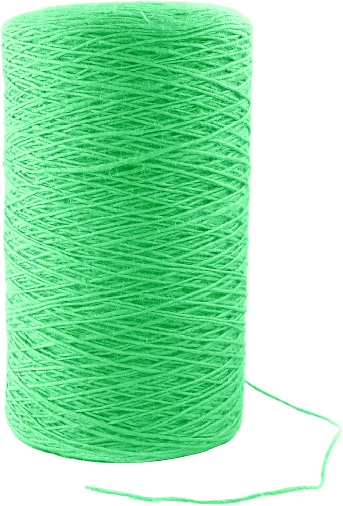 1mm x 1000 Feet Light Green Jute Rope, Twine for Gardening Tomato Climbing Plant Tie Floristry Crafts Gift Wrapping Packing Decor