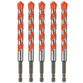 Concrete Carbide Drill Bits Hex Shank Masonry Cement Tile Drill Bit Set for Glass/Brick/Plastic/Cement/Tile 1/2" (5PCS)