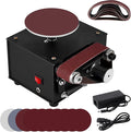 2 in 1 Mini Belt Disc Sander,4 Inch Sanding Disc Machine,1.18 x 13 inch Belt Sander 8000RPM for Knife Sharpening, Wood, Crafts, Metal, Stone, and Scissors Grinding