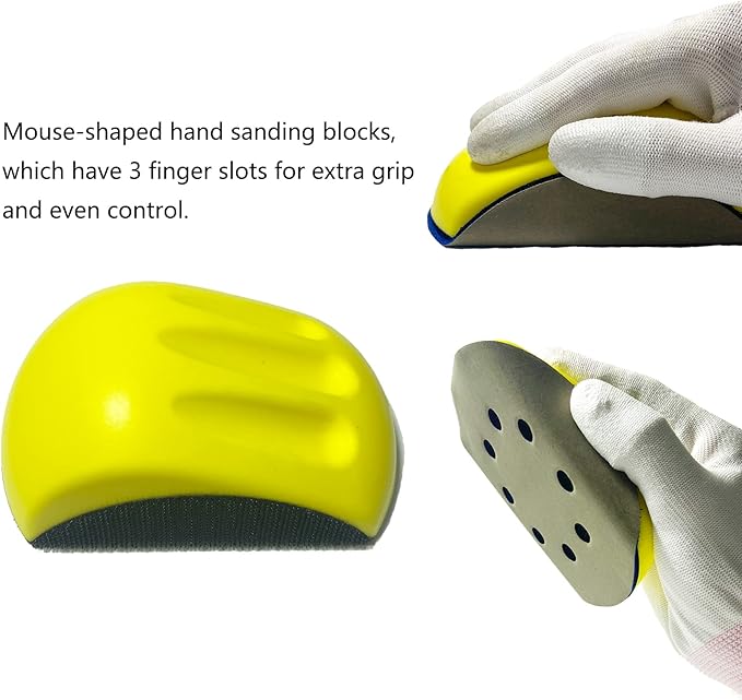 50pcs Sandpaper 8 Hole 5 inch Sanding Discs Hook and Loop 60/180/240/400/800/1200/2500/4000/7000/10000 Grits with Hand Sander for Automotive Metal Polishin