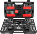 TOMMARS 75-Pc Tap and Die Set, SAE & Metric Hex Thread Taps Dies Wrench Metric Sizes M3 to M12 & Standard Sizes #4 to 1/2" Type NC NF NPT