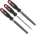Hi-Spec 3pc Metal Hand File Tool Set Kit. Large Steel Files. Flat, Round & Half-Round for Crafts, Metal & Wood Work