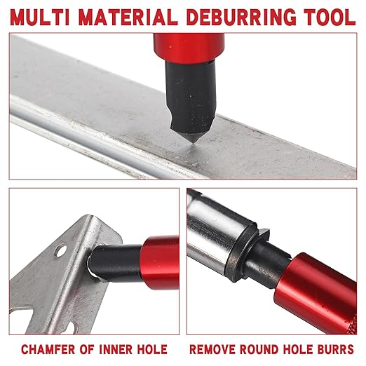 3 Pcs Hand Deburring Tool Kit 2 Countersink Hand Reamers and 1 Deburring Tool with 15 Extra High Speed Steel Swivel Blades for Metal, Resin, Aluminum, Copper, Plastic, 3D Printing, Wood