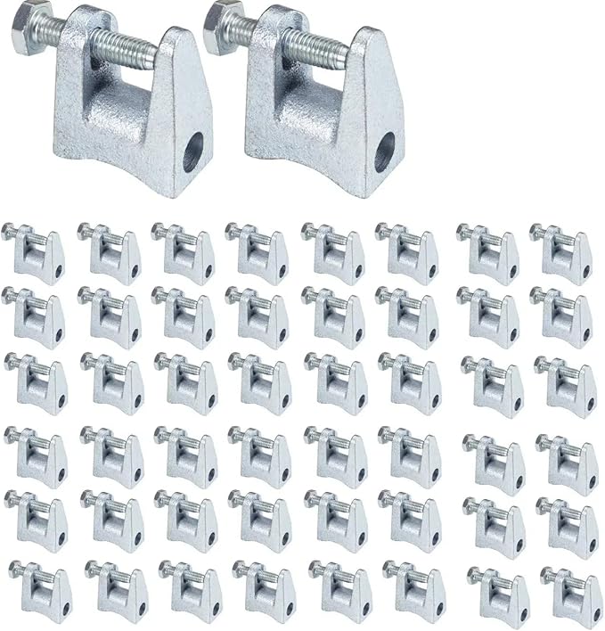 Premium Silver Metal Beam Clamp,20 Pack 3/8"-16 Zinc-Plated Iron Safety C-Clamps with 13/16" Adjustable Jaw Opening for Welding/Carpenter/Building/Household Mount