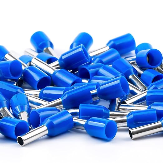 AIRIC UL Listed Wire Ferrule Connectors 14 Gauge - DIN Standard - Crimp Copper Ferrules Terminals Wiring Electrical Connector Nylon Insulated Pin Cord End Terminal 14 AWG, Blue, 200 Pcs